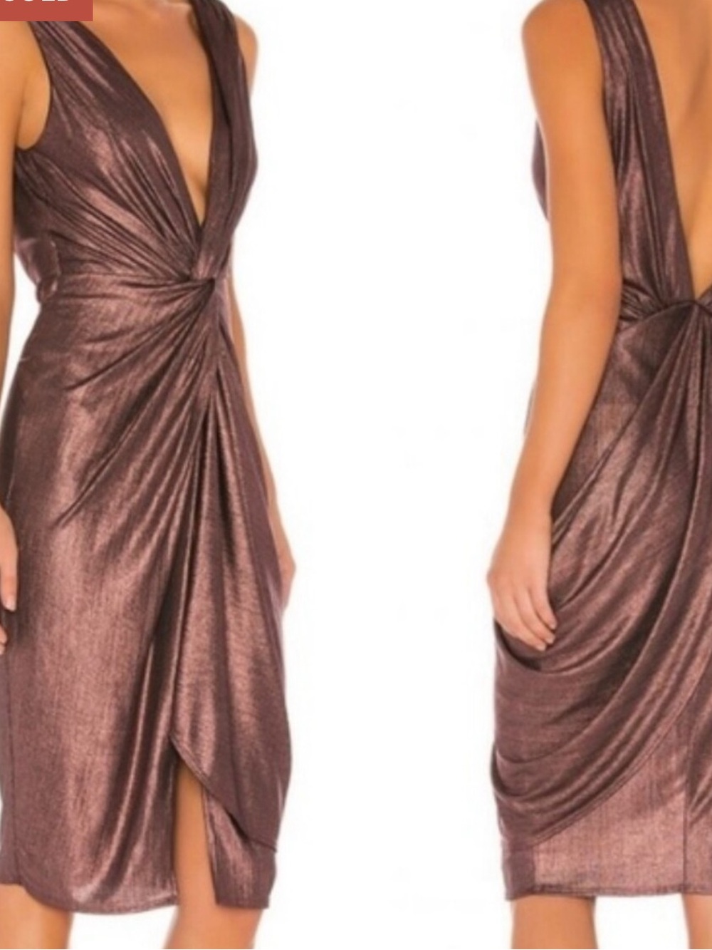 Katie May Sass Metallic Twist Bodycon Dress Purple Black Size Medium